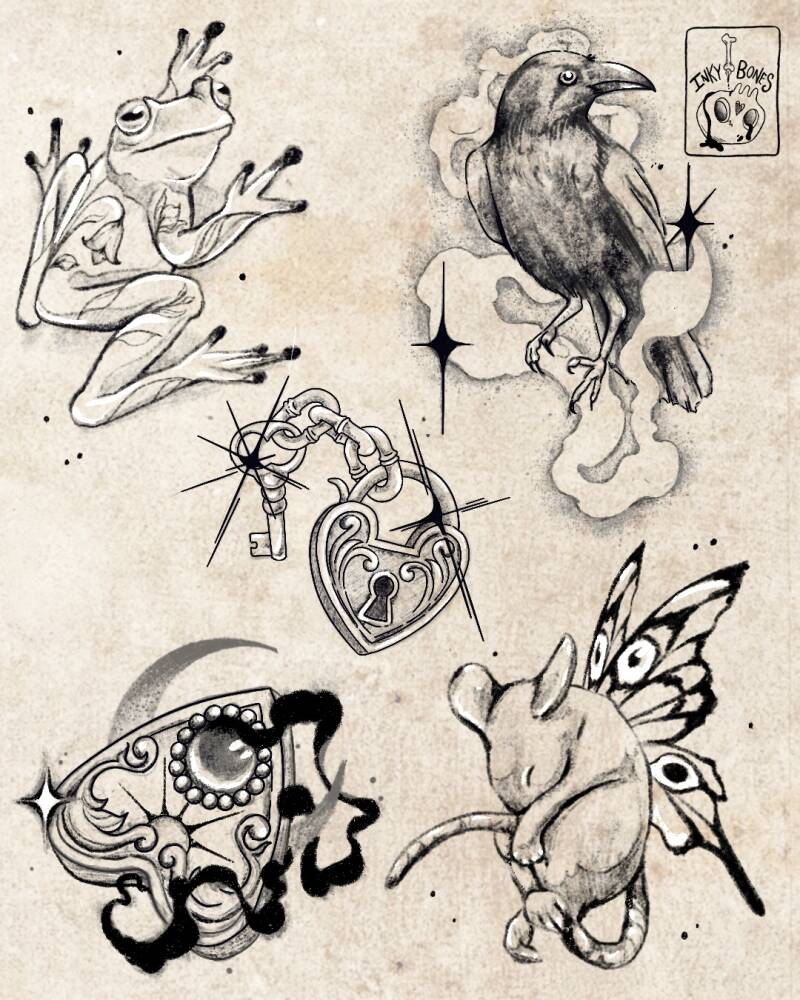 Dark &amp; magical witch tattoo designs