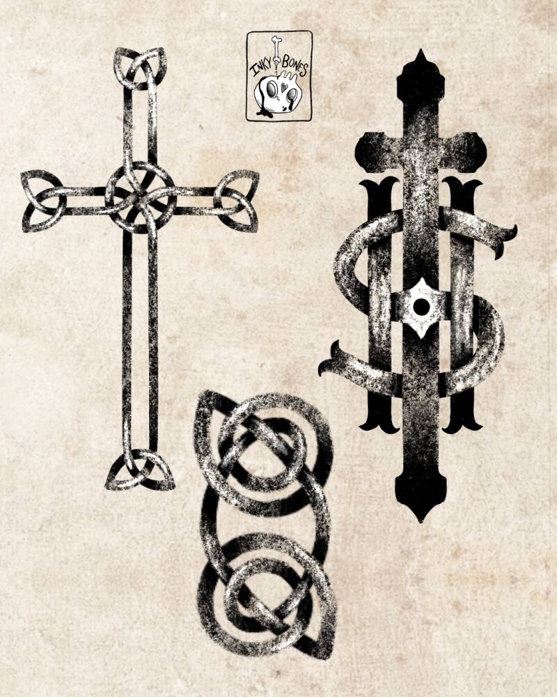 gothic Celtic knotwork cross tattoo designs