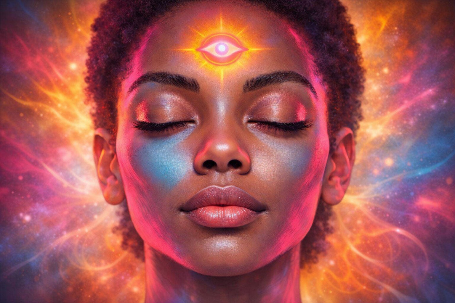 Voyant en état de calme et de réceptivité dans un espace épuré, illustrant une pratique consciente de la voyance