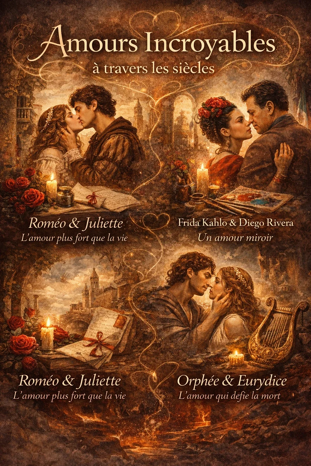"Amours karmiques et maudites à travers l’Histoire, couples légendaires"