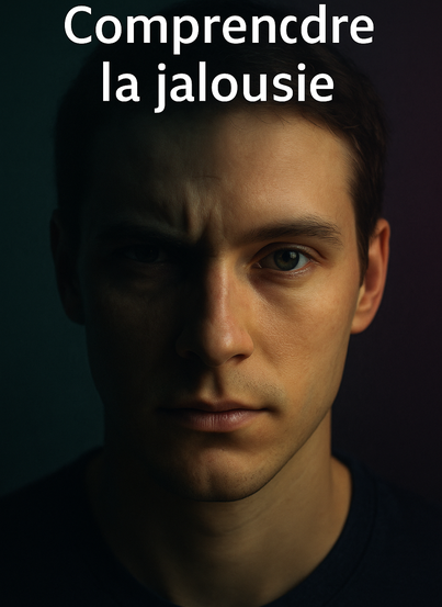 Visage partagé entre lumière et ombre jalousie"