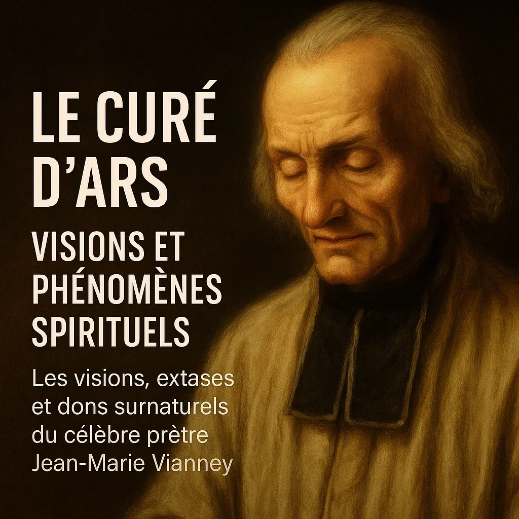 Portrait du Curé d’Ars en prière, lumière spirituelle