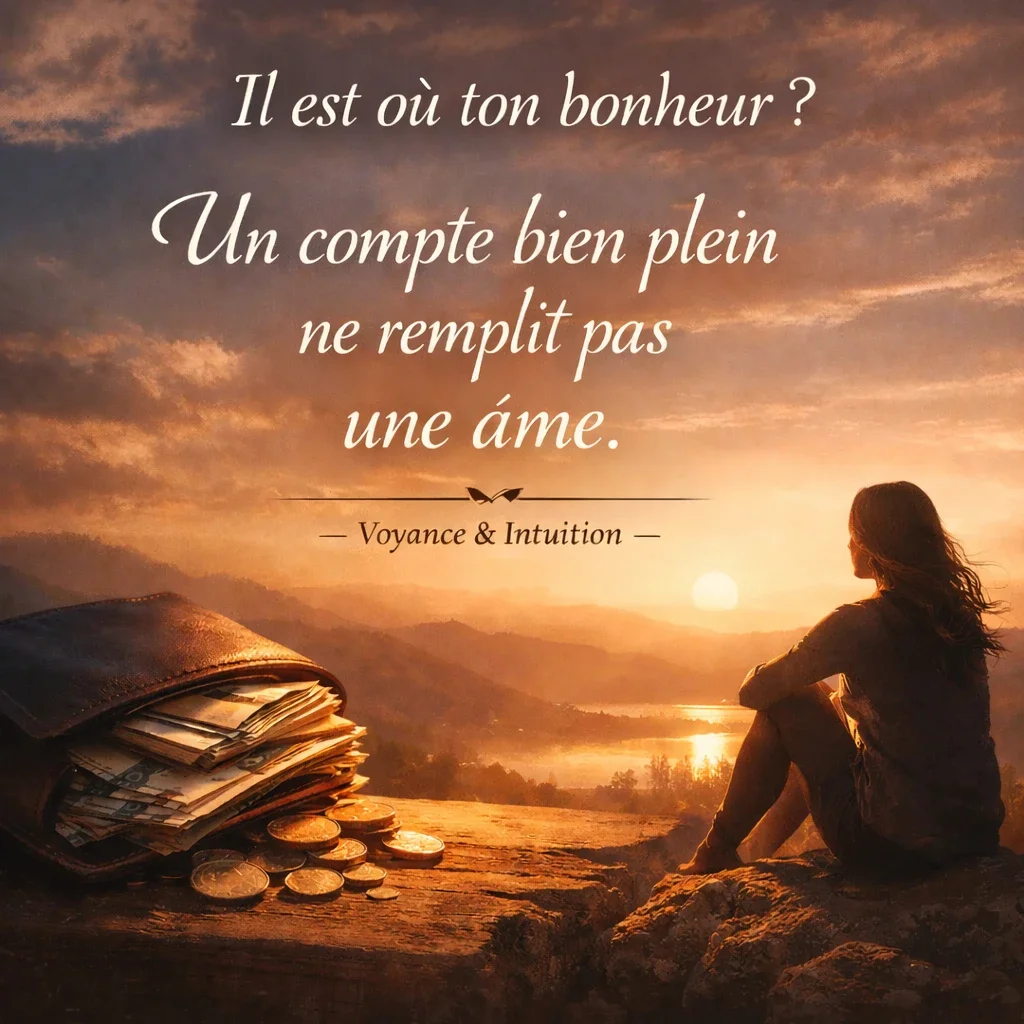 Un compte bien plein ne remplit pas une âme, citation sur le sens de la vie