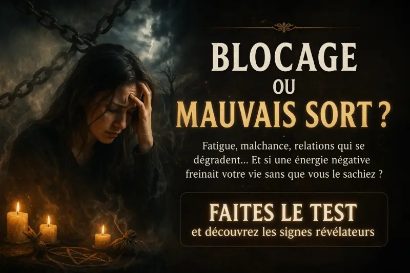 Blocage ou mauvais sort femme en détresse énergie négative voyance test signes révélateurs