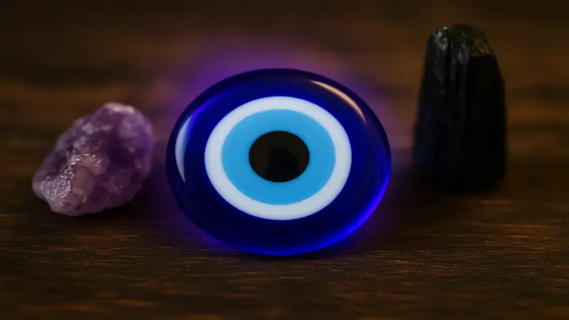 "Mauvais œil et protection spirituelle avec pierres améthyste et tourmaline"