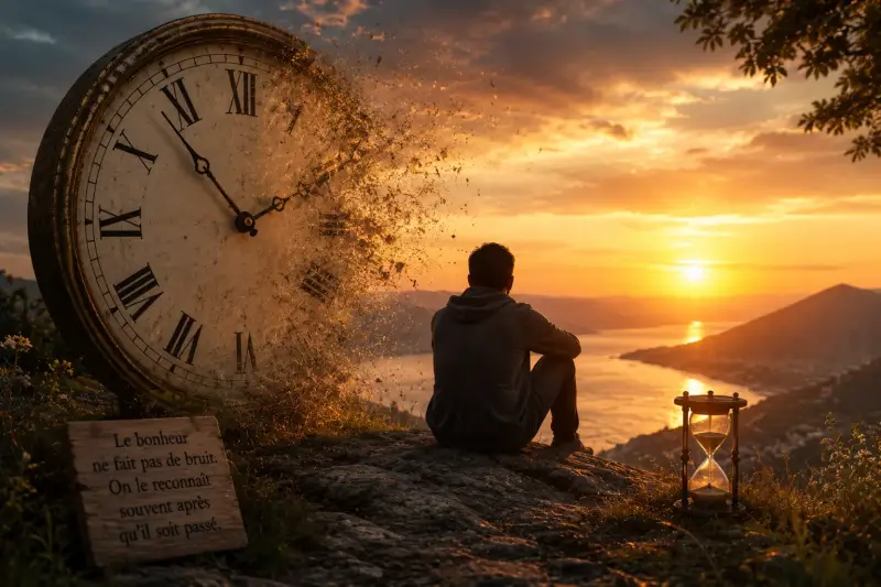 Le bonheur reconnu trop tard, symbole du temps qui passe