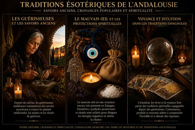 Traditions ésotériques de l'Andalousie guérisseuses mauvais œil voyance et spiritualité en Espagne