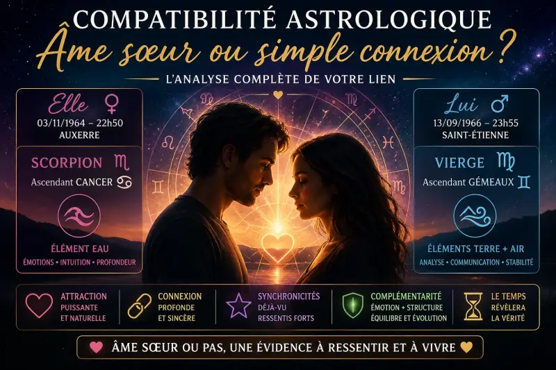Compatibilité astrologique âme sœur connexion profonde signes relation amoureuse et lien spirituel