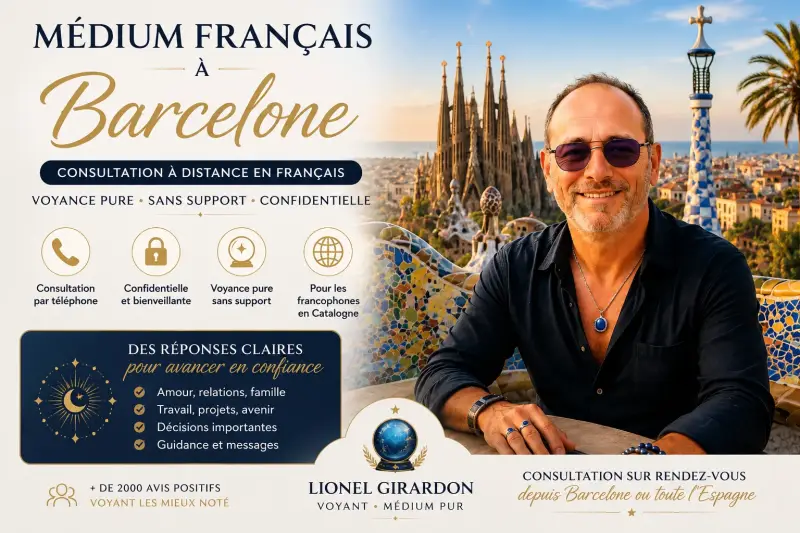 Lionel Girardon, médium français proposant des consultations de voyance par téléphone aux francophones de Barcelone et de Catalogne.