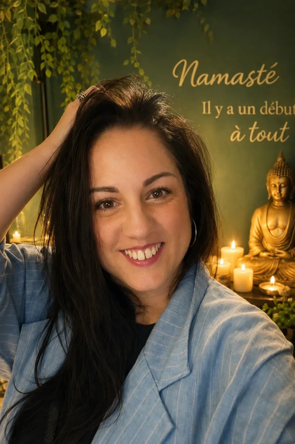 Portrait de Prisca, praticienne bien-être et fondatrice d'Ô Cœur de Soi by Prisca, intervenante lors du séjour Bien-être et Développement Personnel de Lionel Girardon dans le Gers.