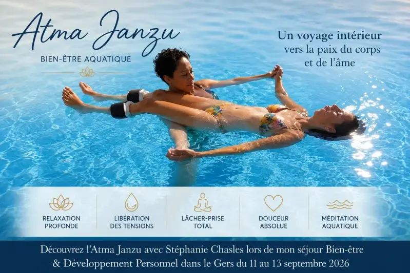 Séance d’Atma Janzu avec Stéphanie Chasles lors du séjour Bien-être et Développement Personnel dans le Gers du 11 au 13 septembre 2026.