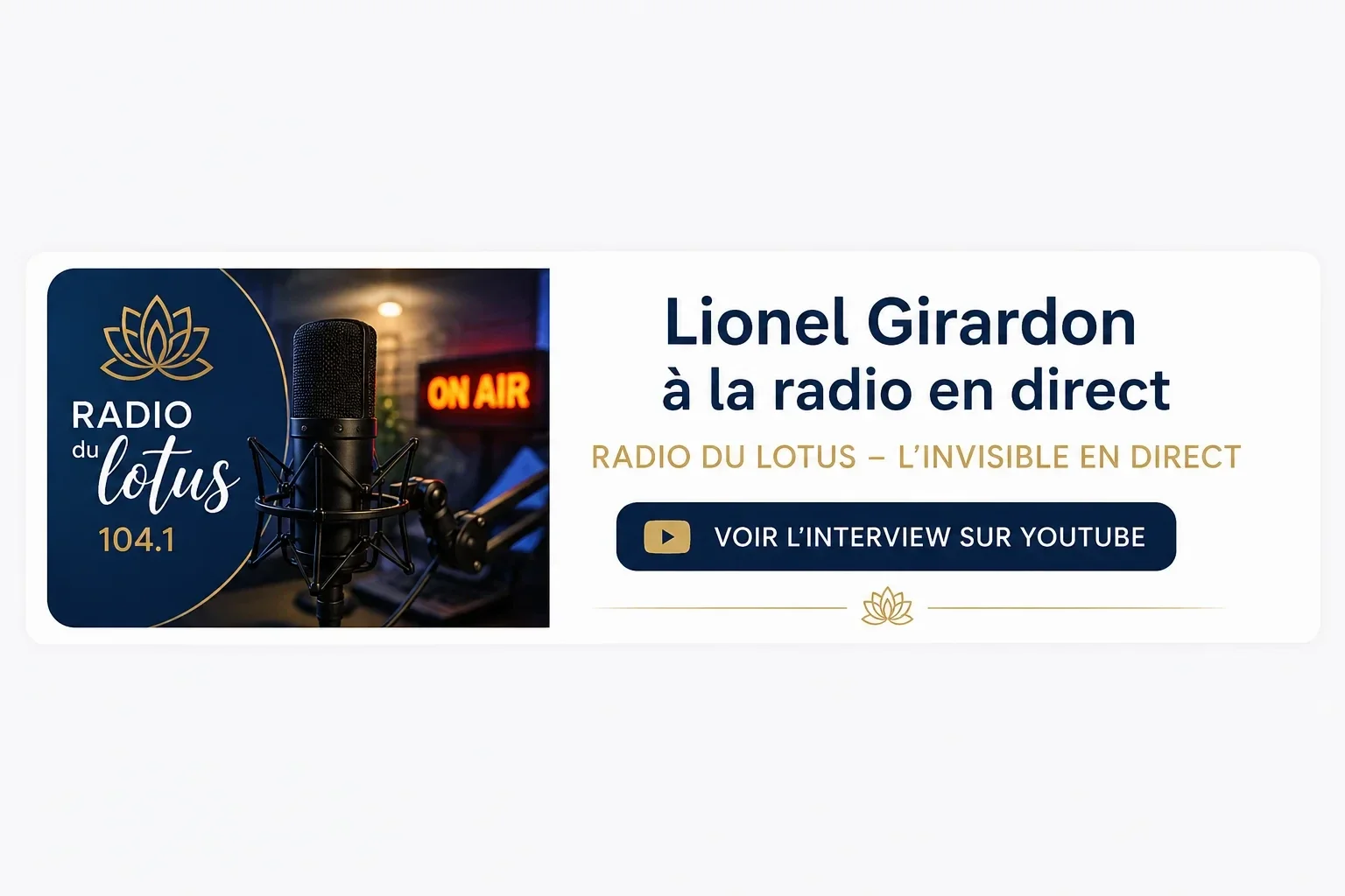 Lionel Girardon invité sur Radio du Lotus dans l'émission L'Invisible en Direct consacrée à la voyance pure et à la médiumnité