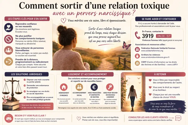 comment sortir d’une relation toxique avec un pervers narcissique aide conseils juridiques accompagnement et reconstruction