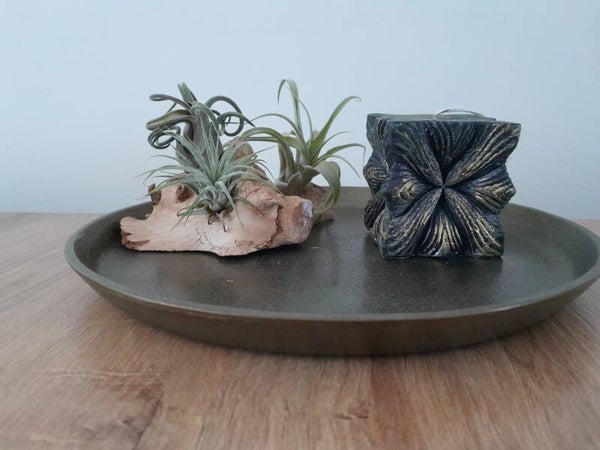 Kaars kubus zwart met goud