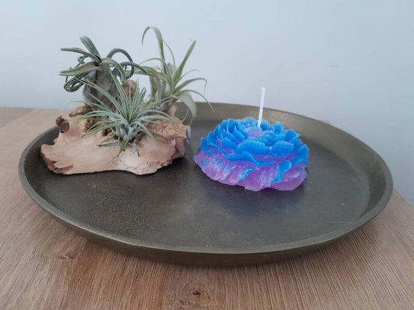 Kaars bloem blauw/paars