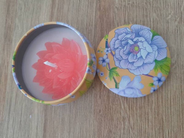 Kaars blik, bloemen geel, diverse varianten