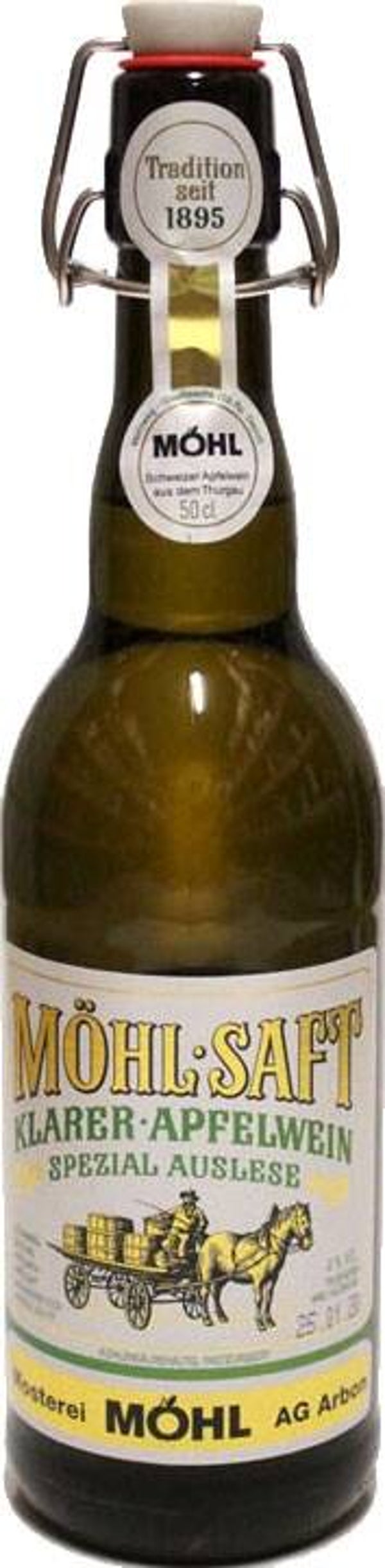 Möhl Saft klarer 50cl MW Harassen Apfelwein mit Alkohol