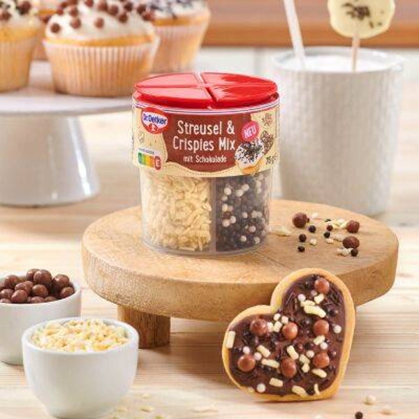 Dr.Oetker Streusel + Crispies Mix mit Schokolade 75gr