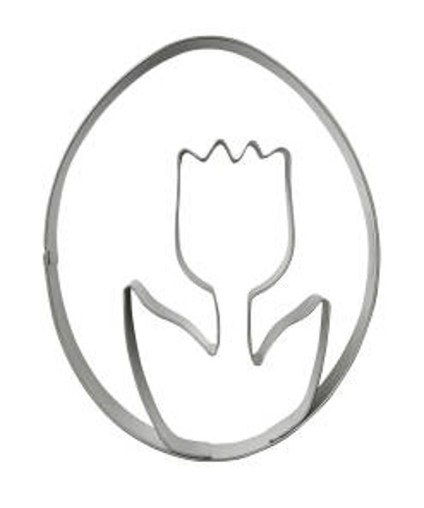 Ei-Ausstecher mit Motiv Hase+Tulpe