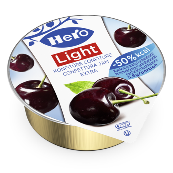 Hero Konfitüre schwarze Kirschen light Portionen