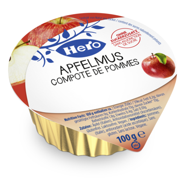 Apfelmus ohne Zucker Portionen 120x100g