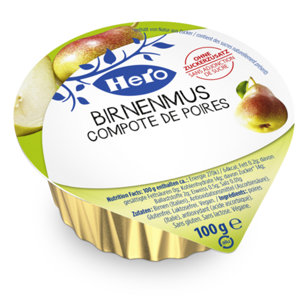Birnenmus ohne Zucker Portionen 120x100g