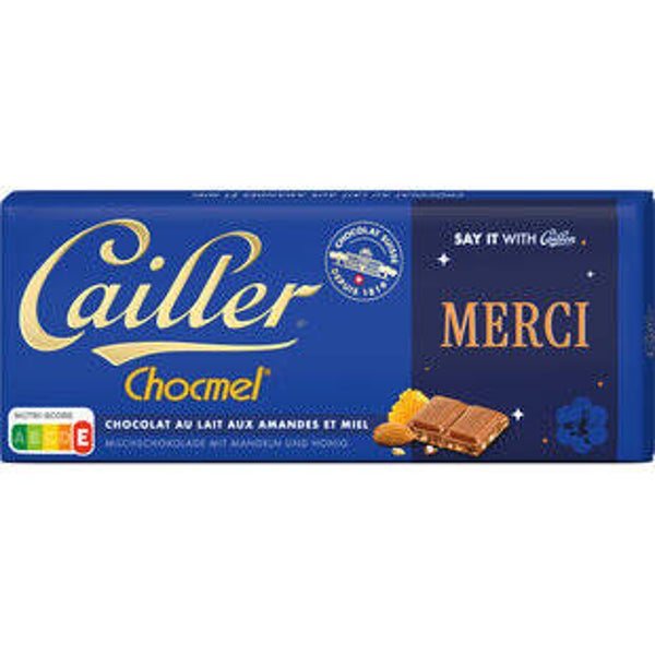 Caille Chocmel Tafelschokolade Milch mit Mandeln und Honig