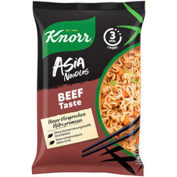 Knorr Asia Noodels Beef Taste Beutel Instant Nudel Snack  1 Tase