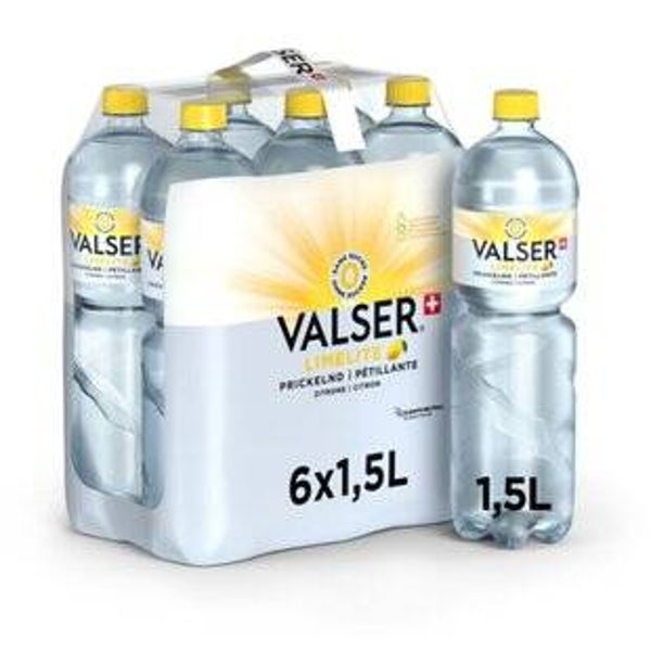 Valser Prickelnd Zitrone Mineral mit Co2
