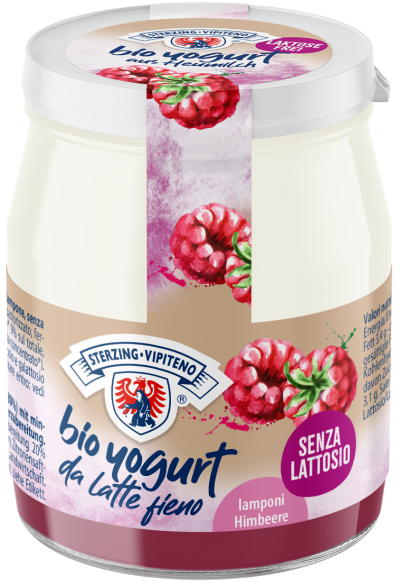 Bio Vollmilchjoghurt aus Heumilch Laktosefrei mit Himbeeren 150g