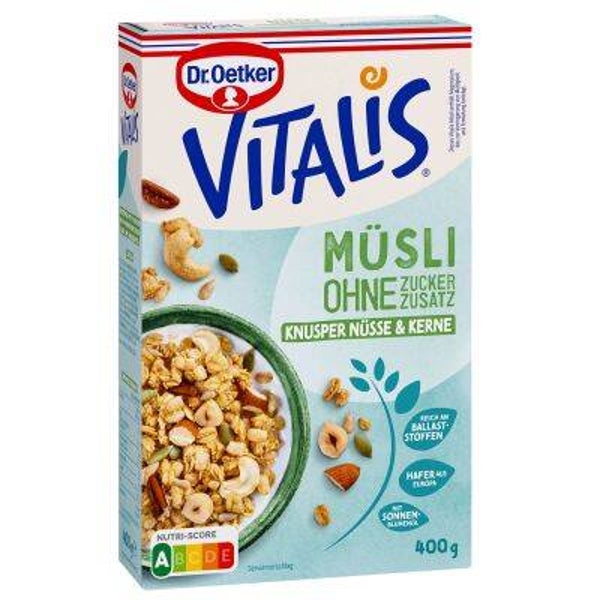 Vitalis ohne Zuckerzusatz Knusper Nüsse+ Kerne 400g