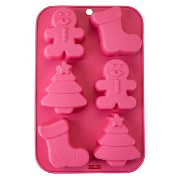 Silikon-Mini-Kuchenform Weinachtsmotive, 6er