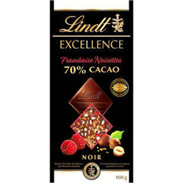 Lindt Excellence Dunkel Himbeere Haselnuss 70% Cacao