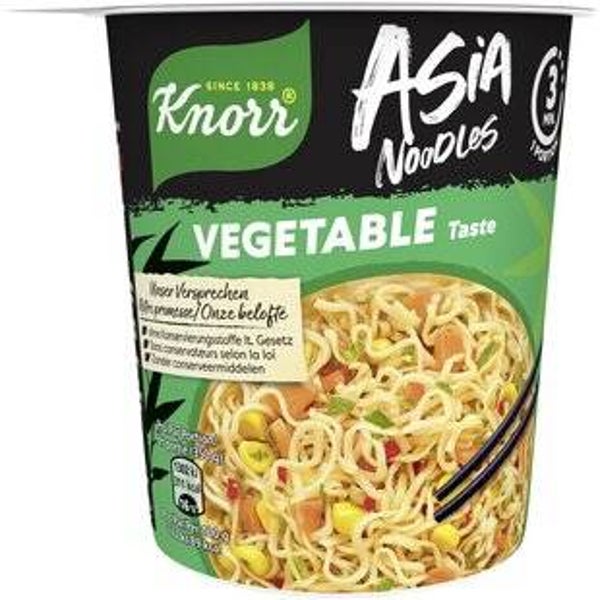 Knorr Asia Noodles Vegetable Becher Instant Nudel Snack 1 Becher