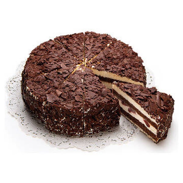 Schwarzwäldertorte mit Japonais-Boden geschnitten 10 Stück, Mit Alkohol