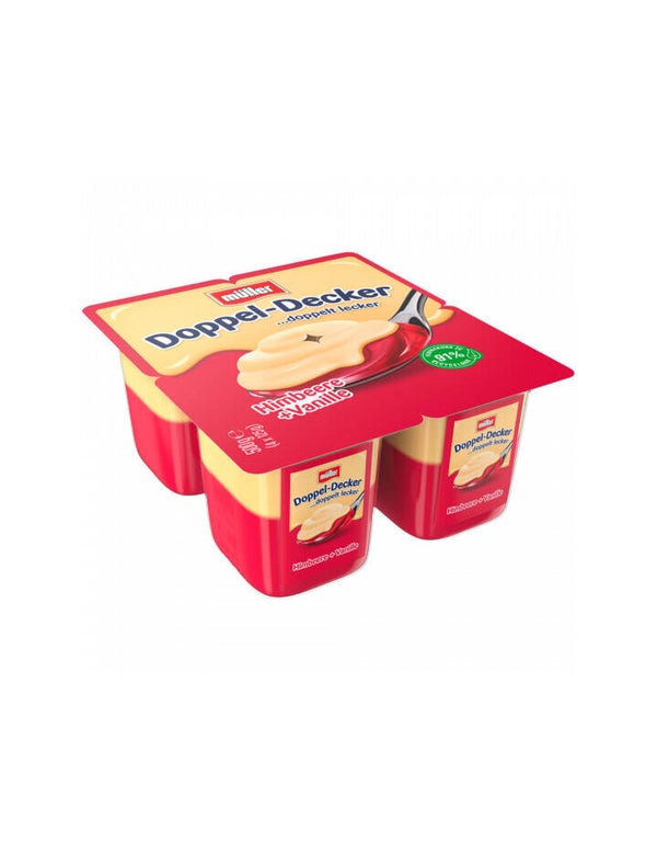 Müller Doppeldecker Himbeer+Vanillasosse
