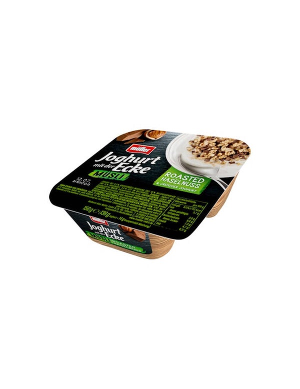 Müller Joghurt mit der Ecke Müsli Haselnuss