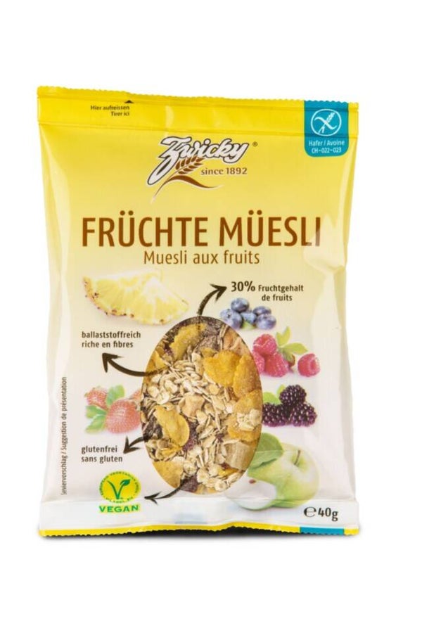 Zwicky Früchte Müesli glutenfrei 40g Vegan