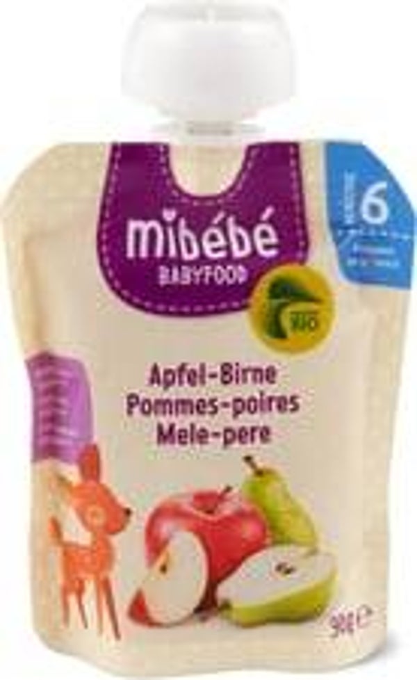 Mibebe Bio Babyfood Quetschbeutel Apfel-Birne