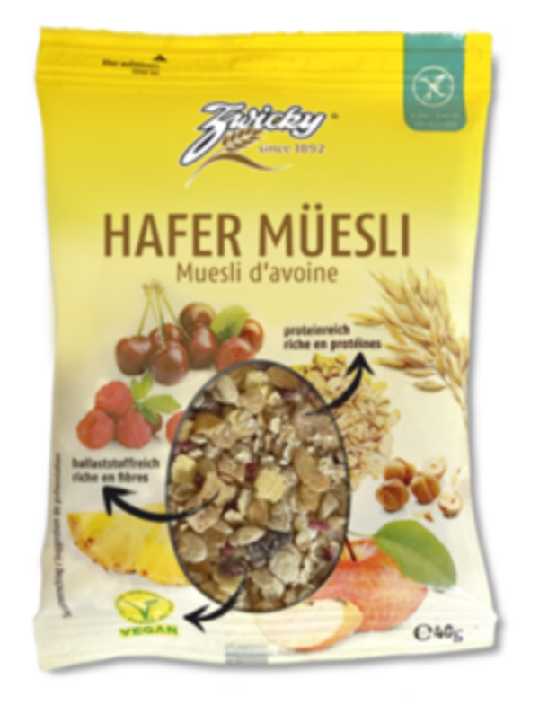 Zwicky Hafer Müesli glutenfrei 40g Vegan