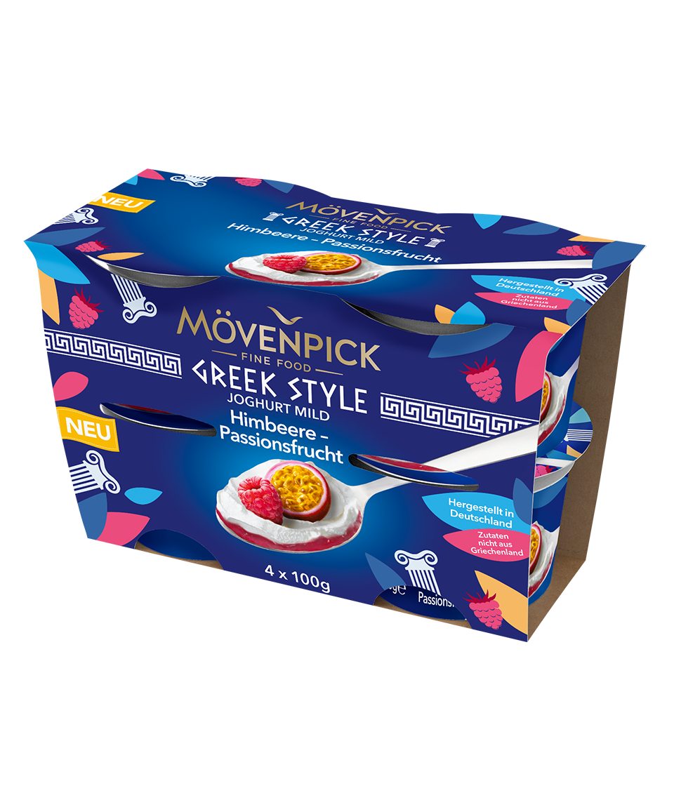 Klein und Fein Greek Style-Himbeere-Passionsfrucht 4x100g