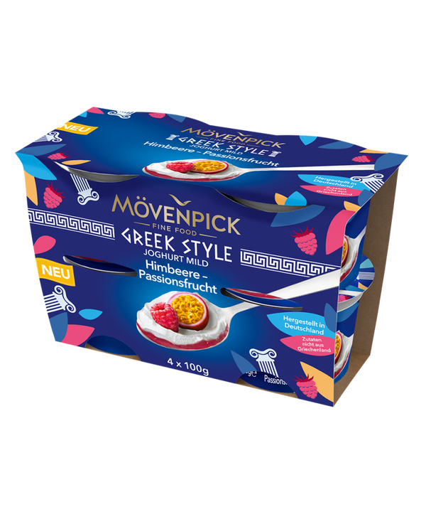 Klein und Fein Greek Style-Himbeere-Passionsfrucht 4x100g