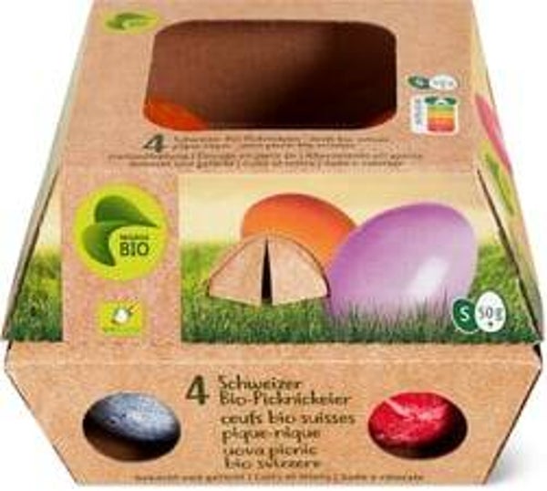 Bio Schweizer Eier Freiland gekocht und gefärbt