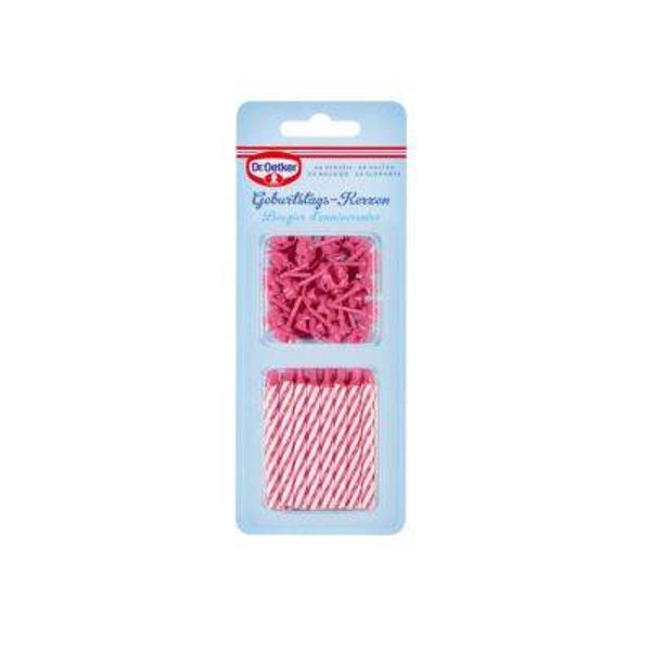 Dr.Oetker Geburtstags-Kerzem mit Halter Pink