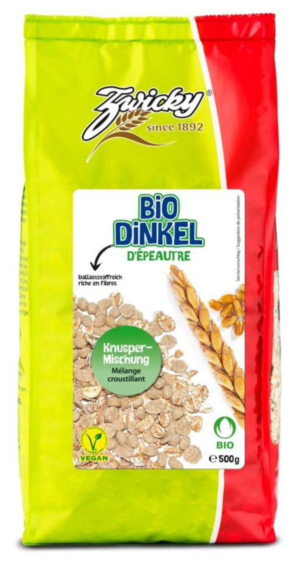 Zwicky Bio Dinkel Knuspermischung Knospe 500g Vegan