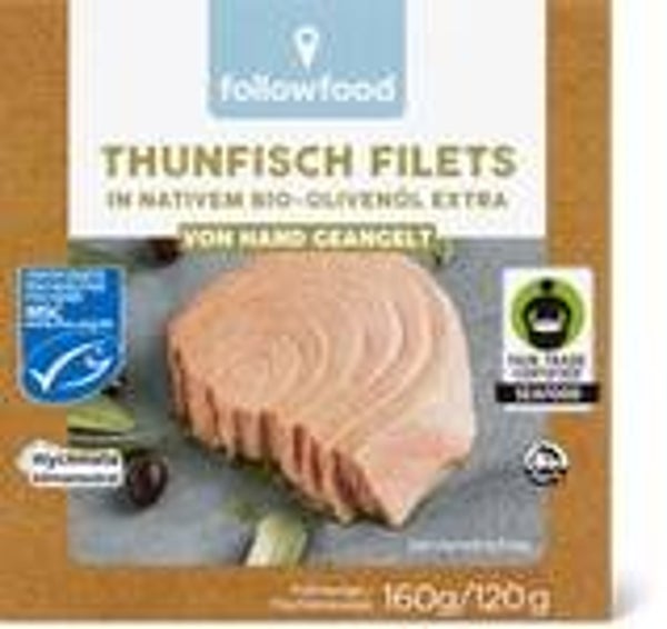 Bio Thunfisch Filets mit Olivenöl 1x120g