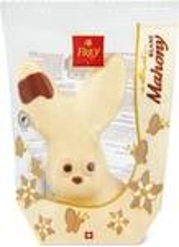 Osterhase weisser Schokolade dunklem Ohr