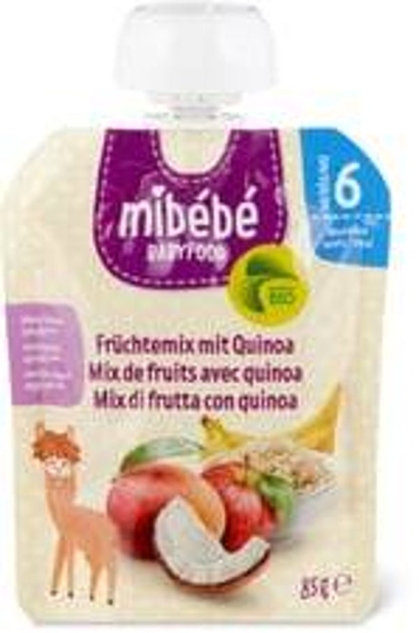 Mibebe Bio Babyfood Quetschbeutel Früchtemix mit Quinoa
