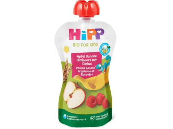 Bio Apfel-Banane-Himberre mit Vollkorn