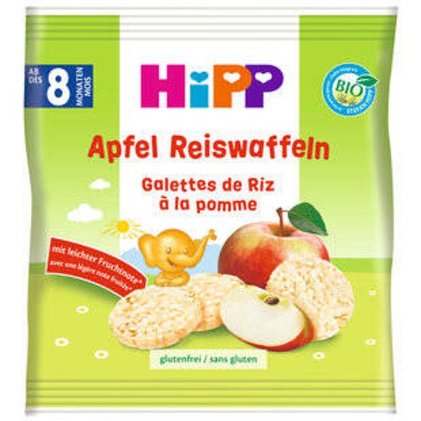 Hipp Reiswaffeln mit Apfel